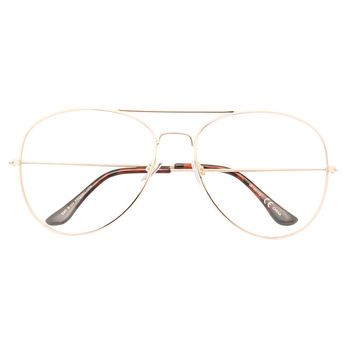 Classic 66mm Oversized Clear Aviator Glasses