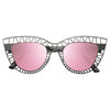 Steel Designer Inspired Cut-Out Cat Eye Sunglasses