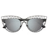 Steel Designer Inspired Cut-Out Cat Eye Sunglasses