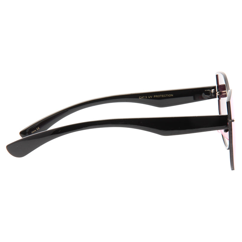 Callery Rimless Color Mirror Shield Cateye Sunglasses