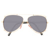 Hendley Oversized 60MM Gold Ball Accent Aviator Sunglasses