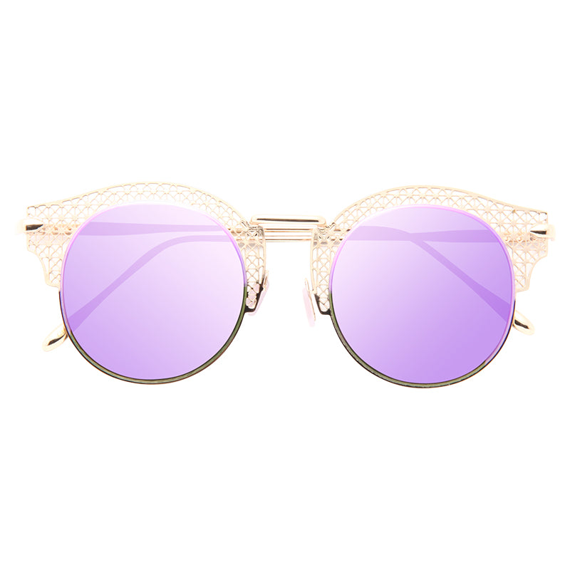 Chantilly Metal Cutout Horn Rimmed Sunglasses