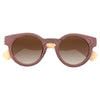 Solen Wood Grain Gradient Round Sunglasses