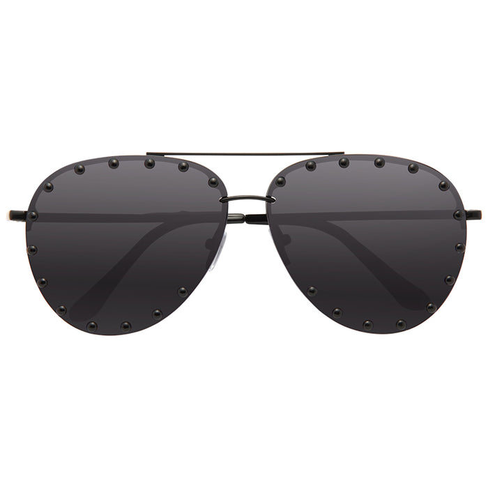 Downey Oversized 65MM Studded Aviator Sunglasses