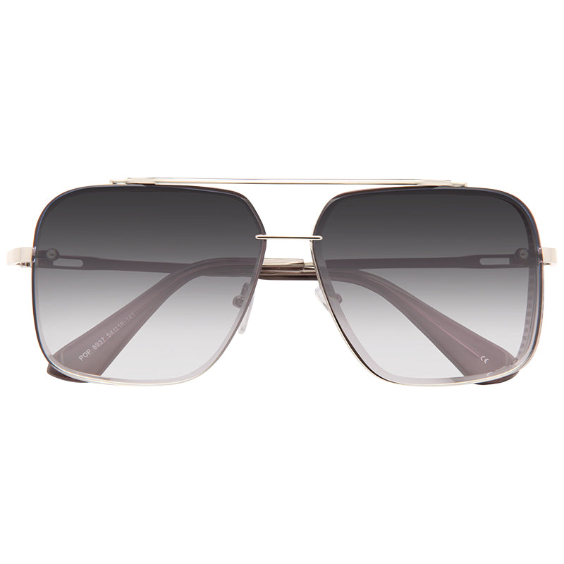 Foxfire Beveled Lens Metal Aviator Sunglasses