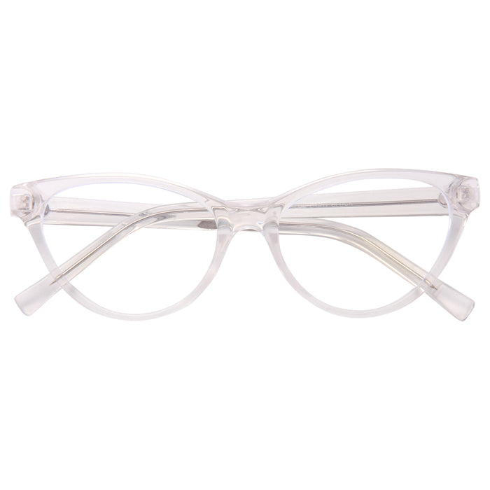 Olivia Solid Frame Clear Blue Light Blocking Cat Eye Glasses