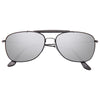 Slim 57mm Silver Mirror Aviator Sunglasses