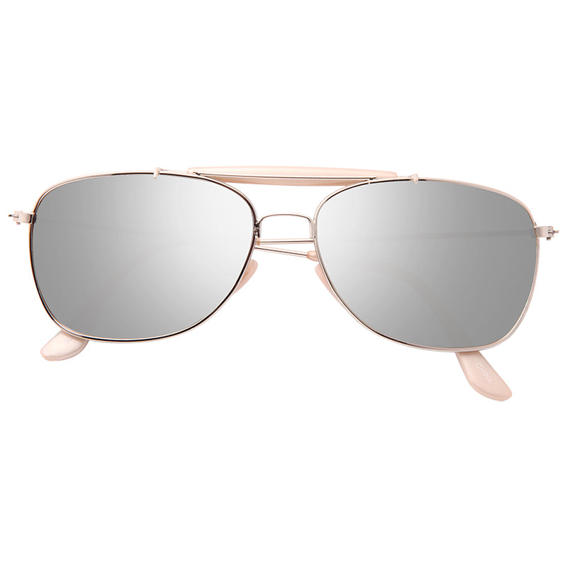 Slim 57mm Silver Mirror Aviator Sunglasses