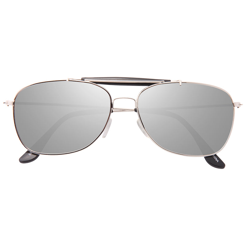 Slim 57mm Silver Mirror Aviator Sunglasses