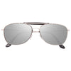 Slim 57mm Silver Mirror Aviator Sunglasses