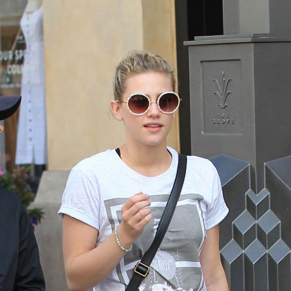 Lili Reinhart Style Thick Round Celebrity Sunglasses